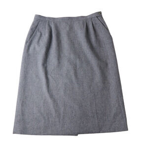 Vtg Pendleton Skirt 16 Gray 100% Wool Pleated Classic Old Money Minimalist Holes